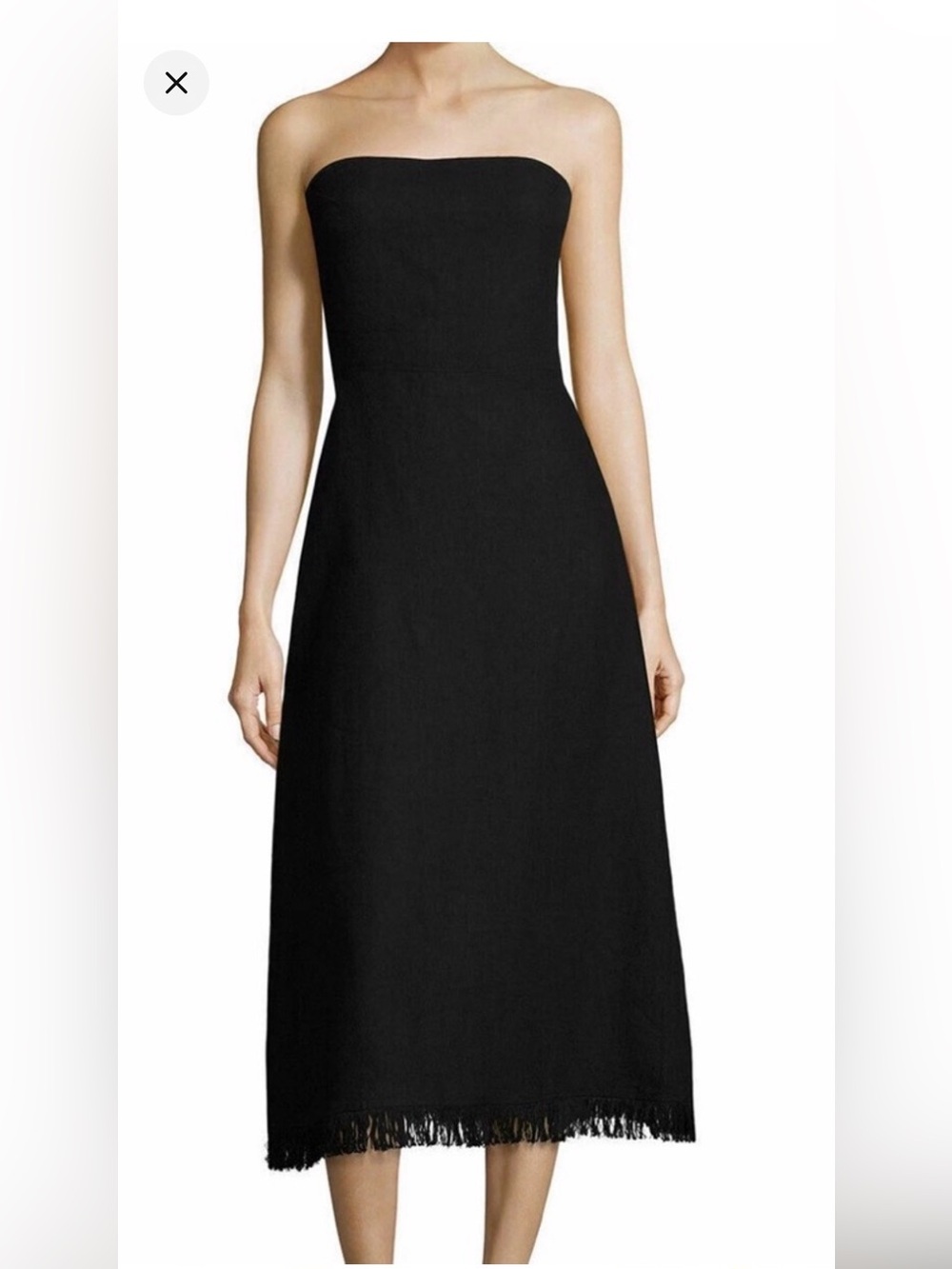 Theory linen Strapless Black Tie-back dress